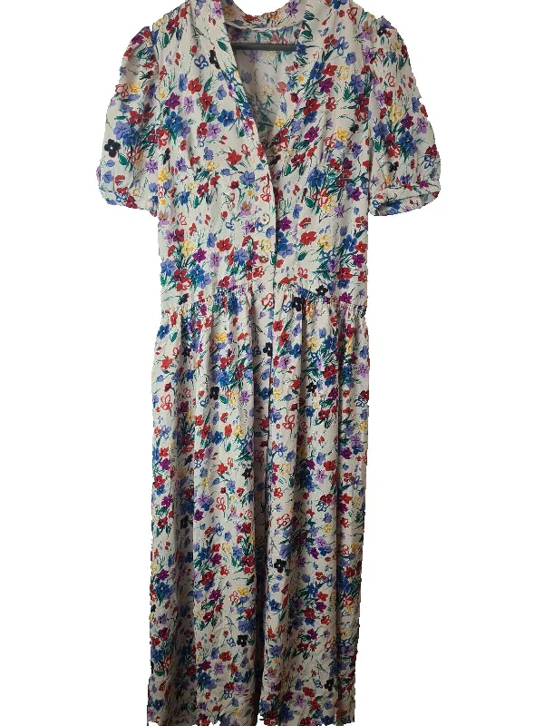 Michelle Keegan Button Up Floral Printed Maxi Dress UK 6 Comfortable Bohemian Maxi Dress