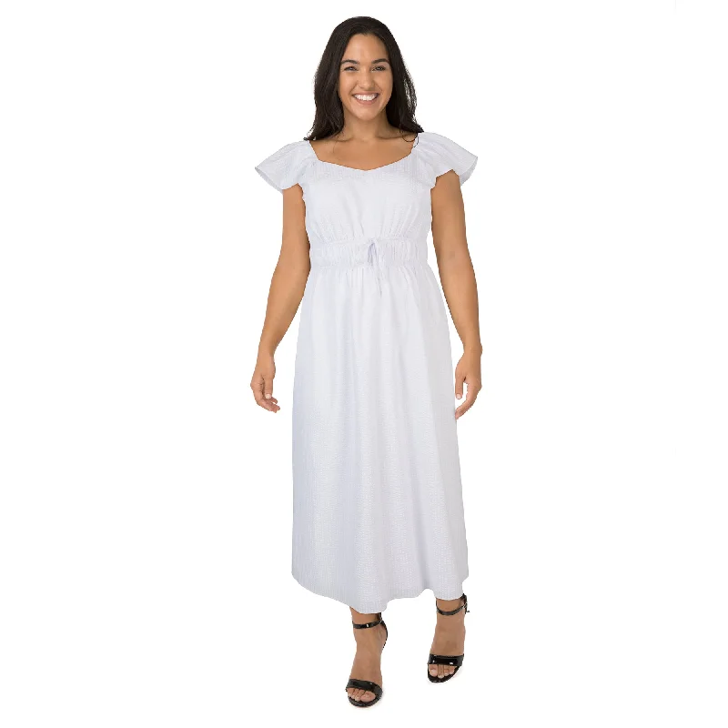 mySTYLE Women's Plus Mykonos Puckered Maxi Dress Elegant Maxi Dress with Lace