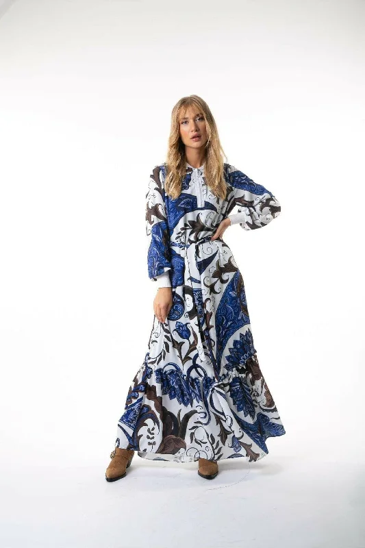 Nuri Maxi Dress with Long Sleeve Fashionable Sheer Maxi Dress