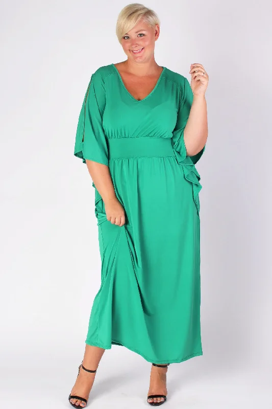 Open Sleeve Maxi Dress Comfortable Satin Maxi Dress