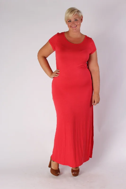 Side Slit Maxi Dress - Red Stylish Boho Chic Maxi Dress