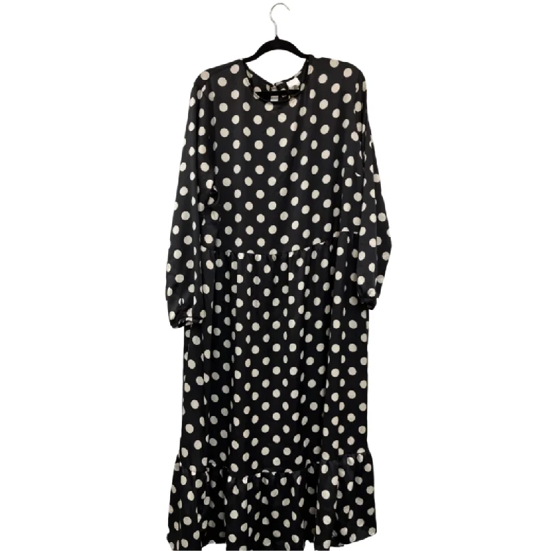 polk-a-dot long sleeve maxi dress - XL Cozy Ruffle Sleeve Maxi Dress