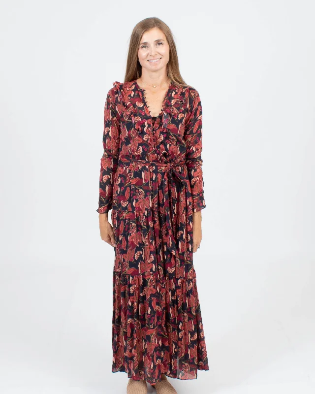 Printed Maxi Dress Stylish V-Neck Maxi Dress