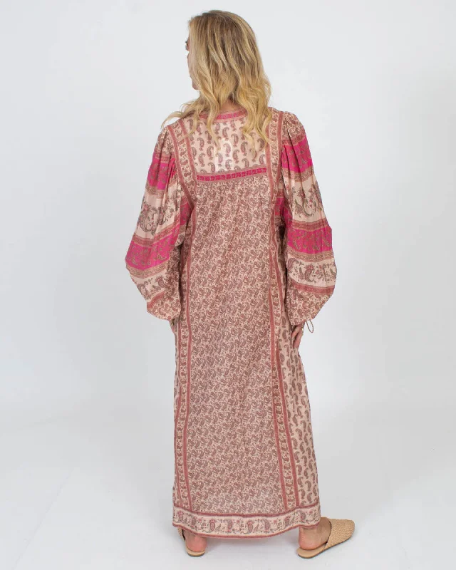 Printed Maxi Dress Comfortable Maxi Dress with Sleeves