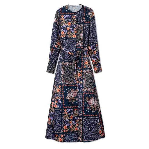 Signature Maxi Dress - Navy Floral Print Trendy V-Neck Maxi Dress