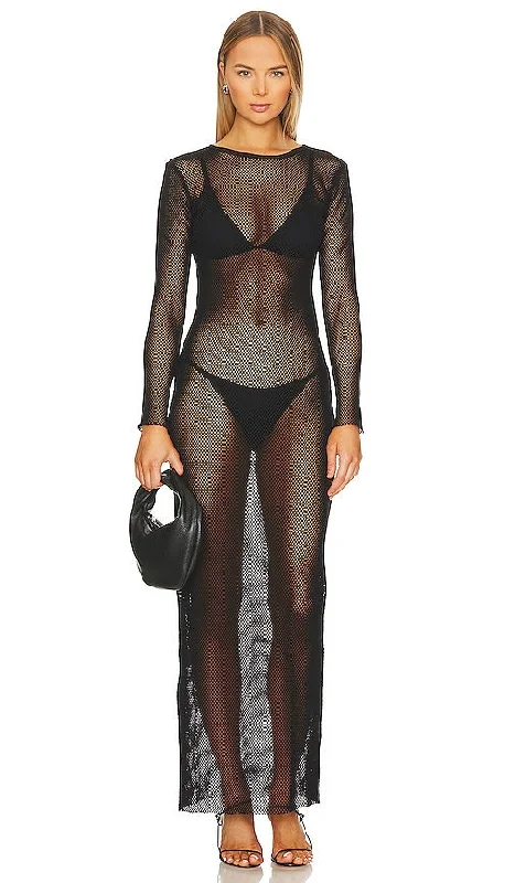 St. Agni Maxi Dress in Black Stylish Boho Chic Maxi Dress