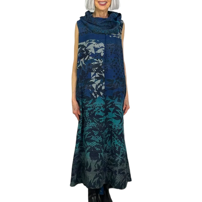 TWILIGHT PRINT COWL NECK MAXI DRESS Elegant Floral Maxi Dress