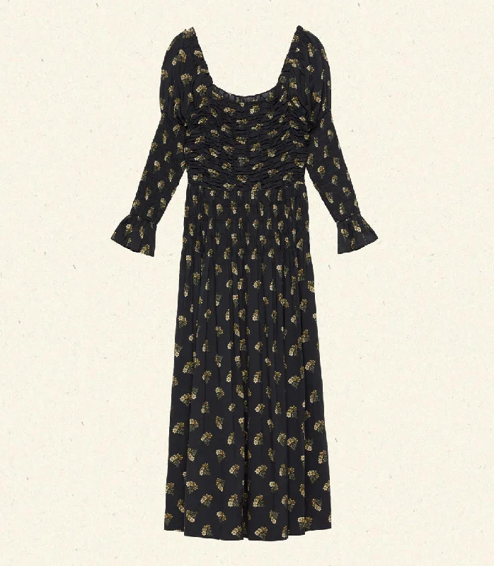 Wilmina Maxi Dress Buttercup Bouquet Fashionable Open-Back Maxi Dress