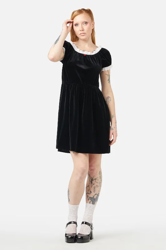 Discord Velvet Mini Dress Trendy Denim Mini Dress