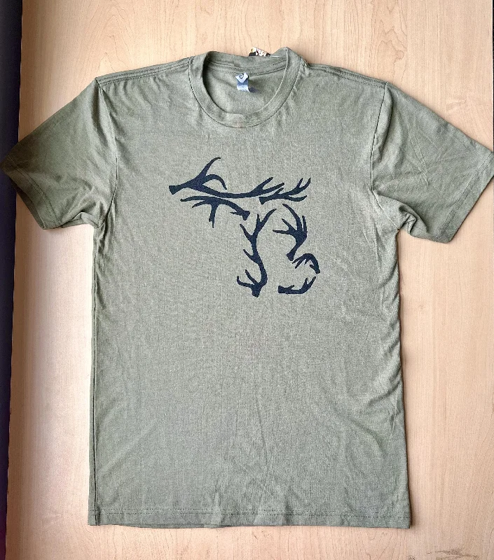 5S101 Michigan Antler Tee Ribbed Striped Patterned