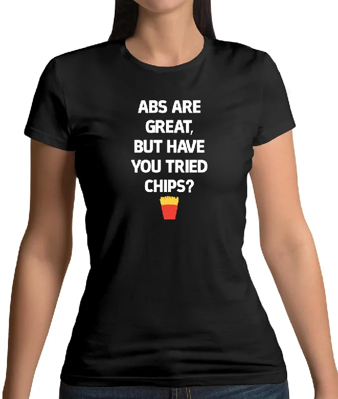 Abs Are Great, Chips Womens T-Shirt Oversized T-Shirt Spandex breathable