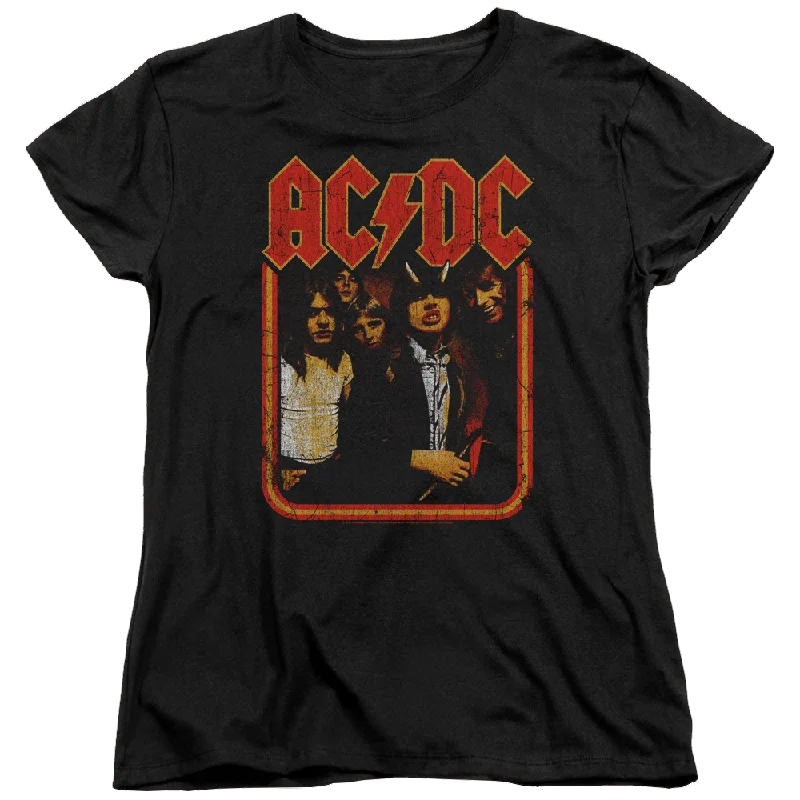 AC/DC Group Distressed - Women's T-Shirt Fleece Fabric Down Fabric Feather Fabric