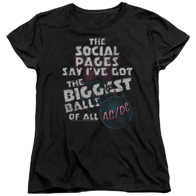 AC/DC Big Balls - Women's T-Shirt Thin T-Shirt Open Front Quick Dry