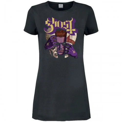 Amplified Womens/Ladies Alter Egos Ghost T-Shirt Dress Chenille Fabric Brocade Fabric Lace Fabric
