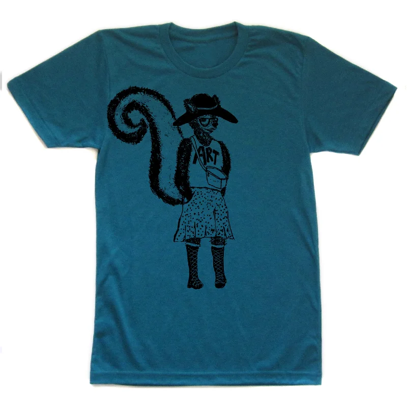 Art Skunk : Unisex Tee Silk Blend Satin Velvet