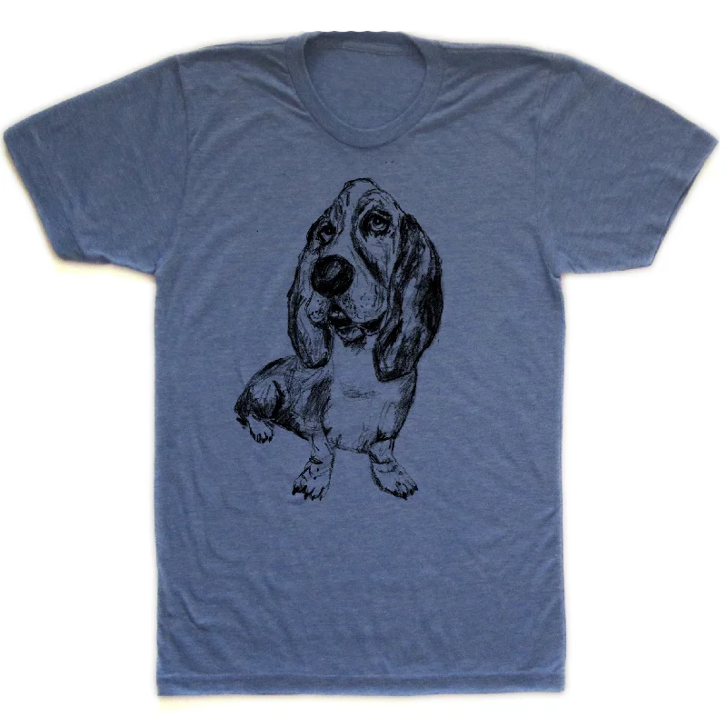 Basset Hound : unisex tri-blend tee Spandex Blend Rayon Blend Denim Blend