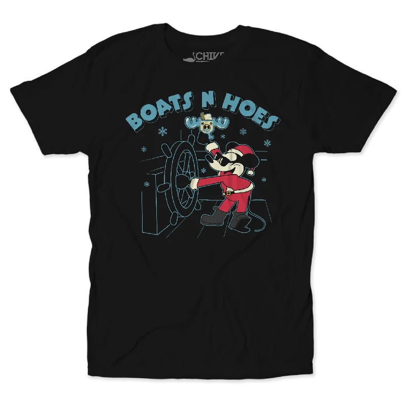 Boats N Hoes Christmas Edition Unisex Tee Hooded Caped Shawl Collar