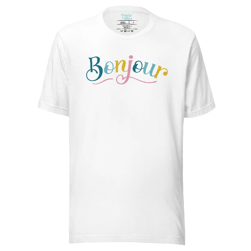 Bonjour Colorful T-Shirt Welt Pockets Slit Pockets