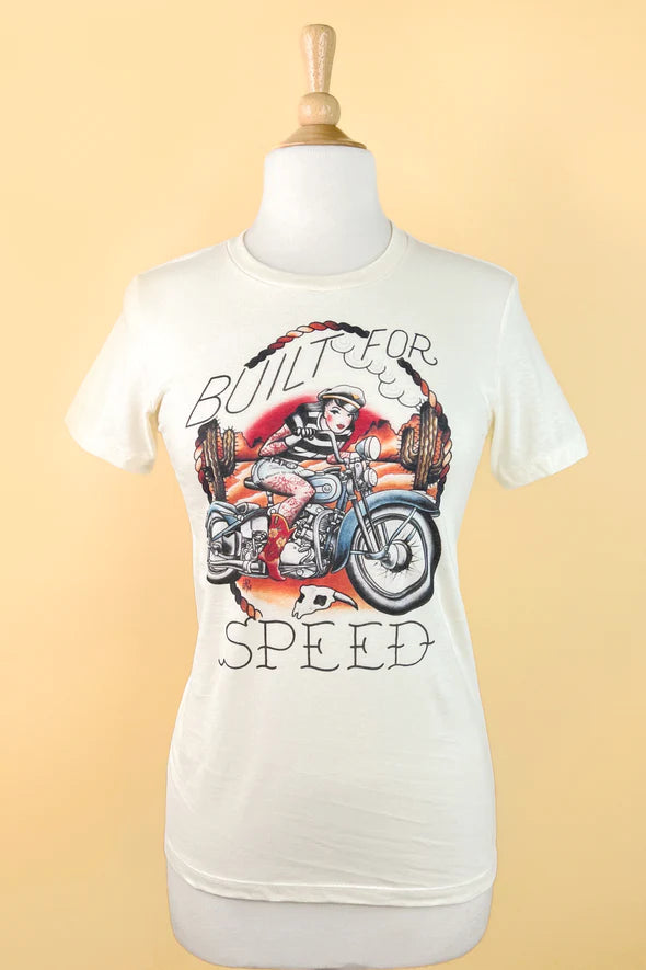 Built for Speed Ivory Ladies Tee Iron Safe Non-Iron Wrinkle Free