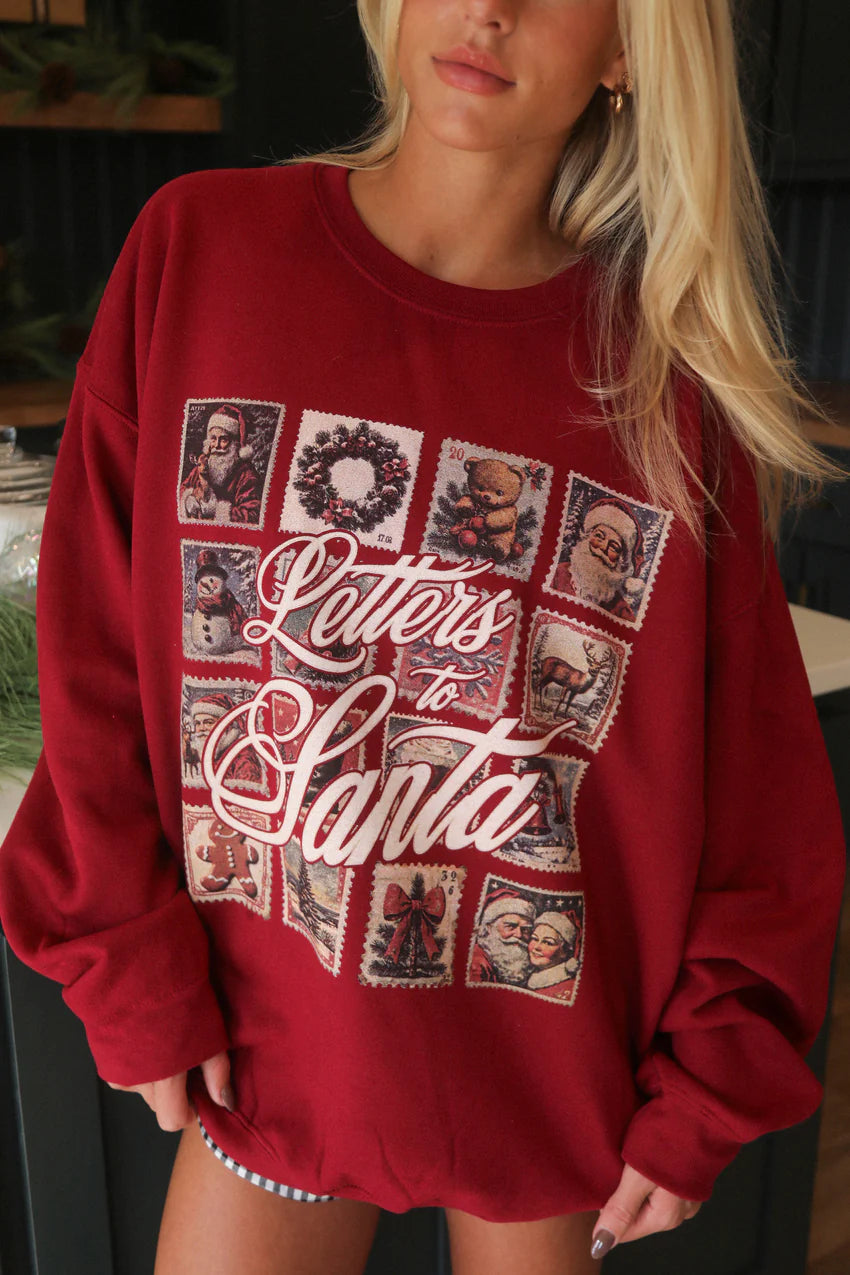 Charlie Southern -  Letters To Santa Retro Sweatshirt Collared Crew Neck Turtle Neck