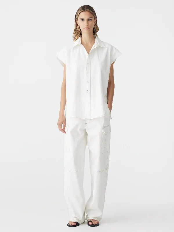 crushed cotton scoop hem shirt Sequined Glittery Shiny
