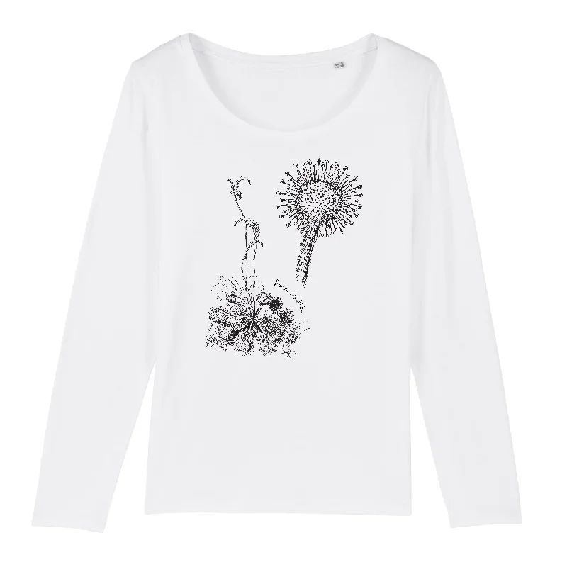 Drosera rotundifolia | SINGER - T-shirt Femme manches longues Knit Fabric Woven Fabric Fleece Fabric