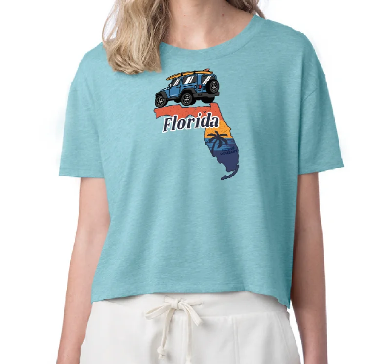 Florida Crop T-Shirt Boxy Fit Fitted Loose