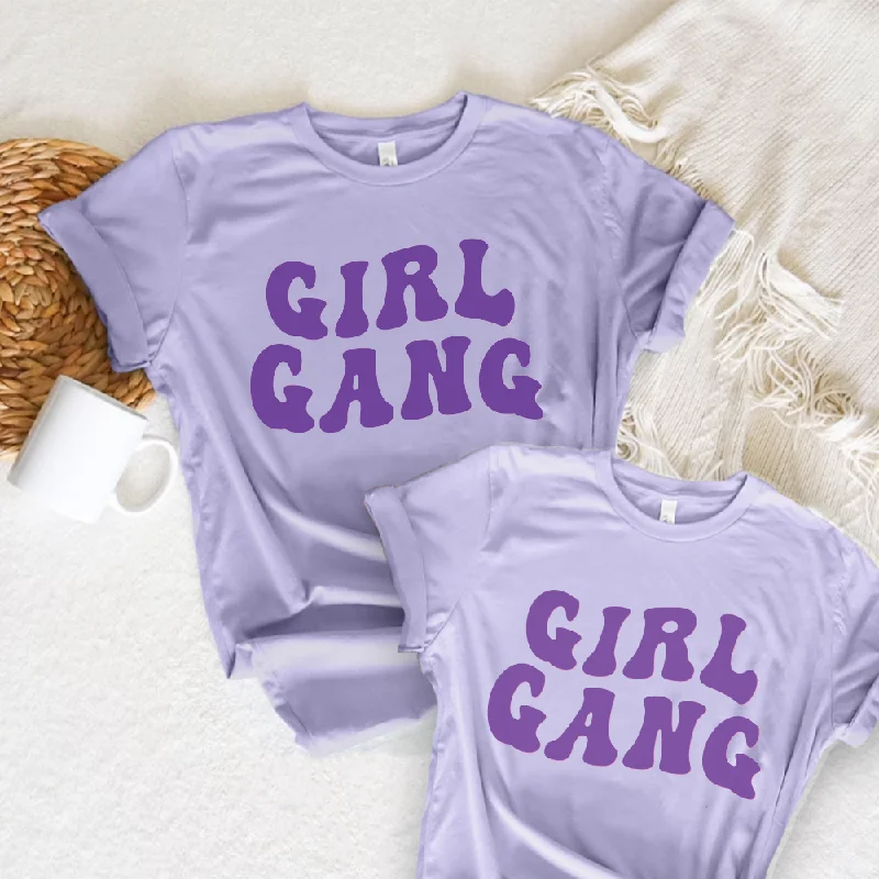 Girl Gang Retro Spring Matching T-Shirts Seamless Knitted Crochet