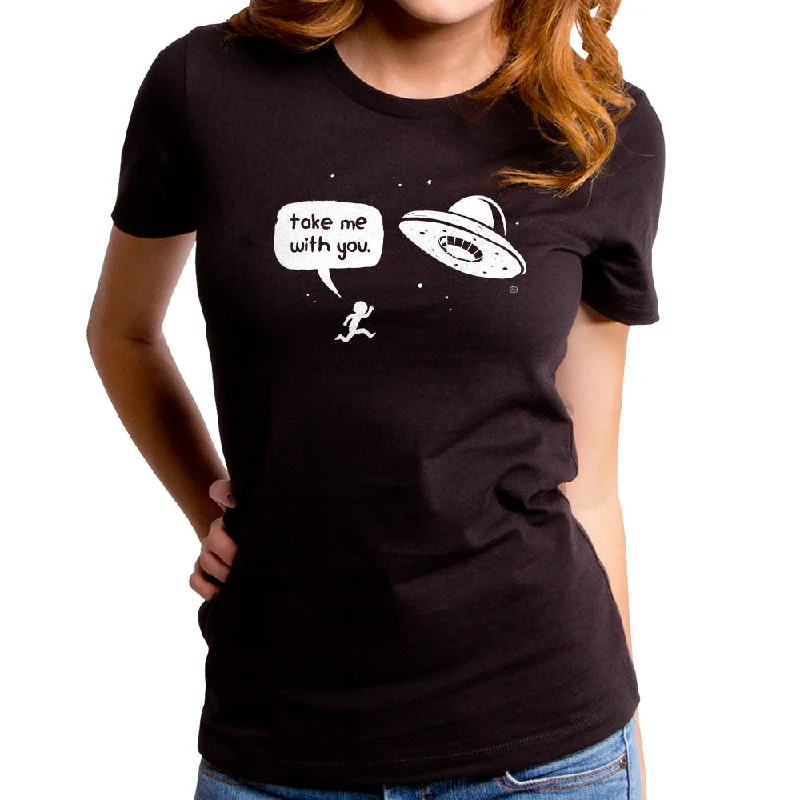 Take Me With You Women's T-Shirt Jersey Fabric Tulle Fabric Batik Fabric