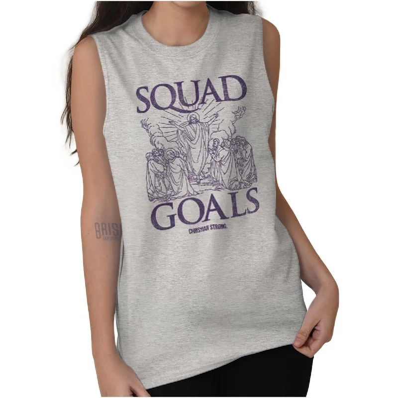 Jesus Squad Goals Sleeveless T Shirt Zippered Buttoned Snapped