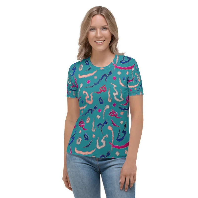 KINDNESS Women's T-Shirt Print Jacquard Patchwork
