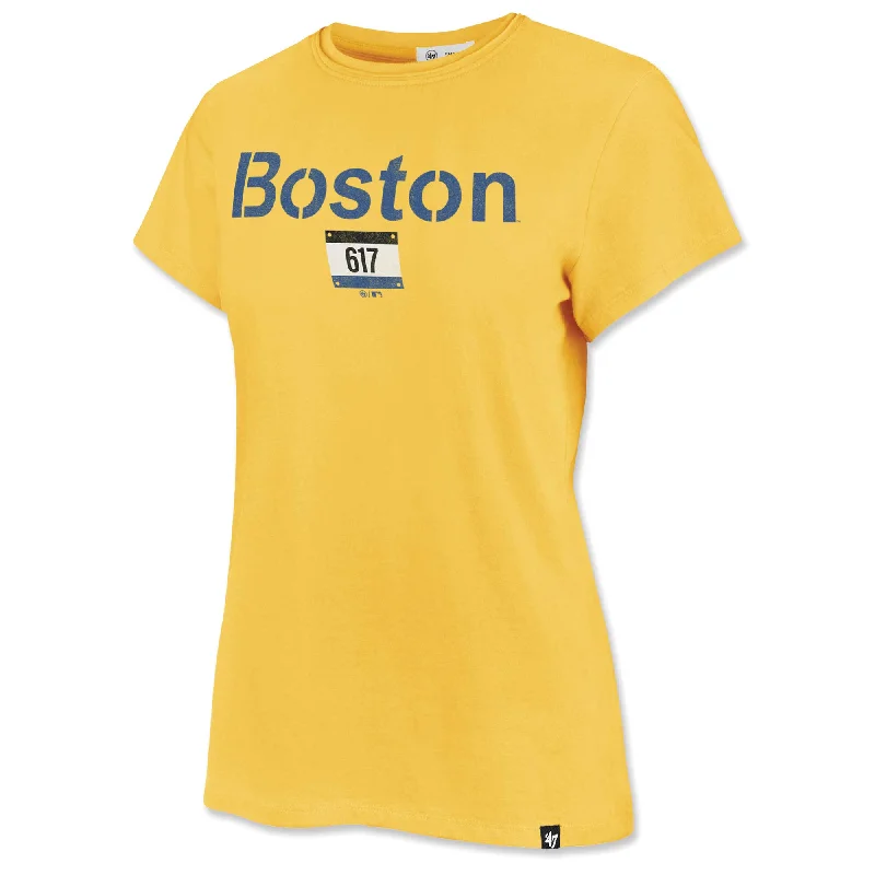Ladies 47 City Connect Frankie Tee - Yellow Rayon Fabric Velvet Fabric Corduroy Fabric