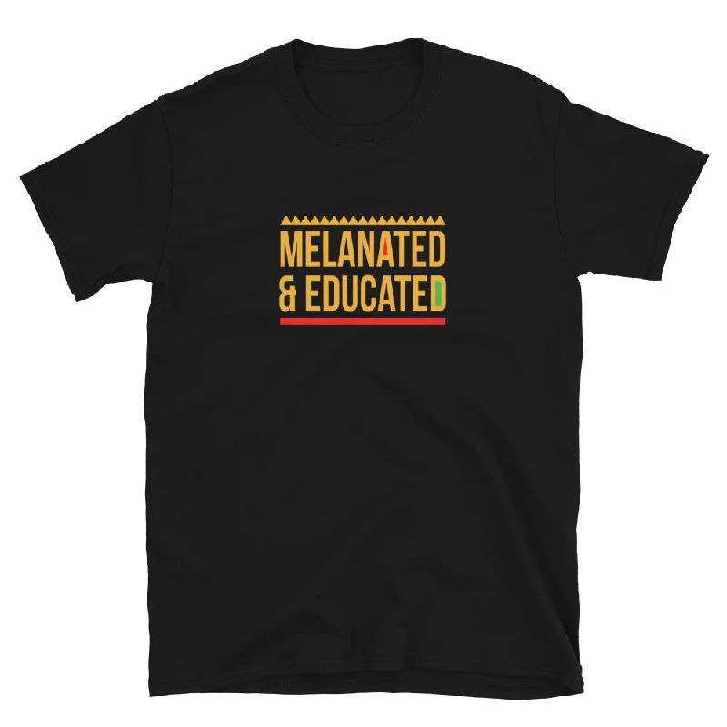 Melanated & Educated T-Shirt Striped Floral Plaid