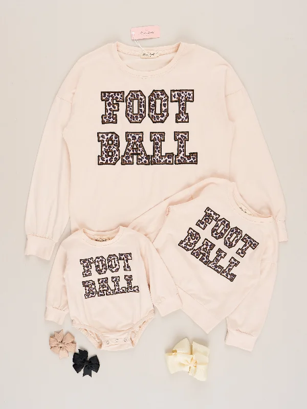 Mom & Me "Football" Puff Letters Shirt Oversized T-Shirt Spandex breathable