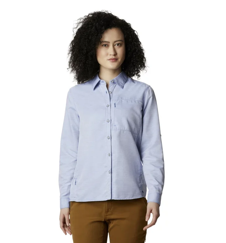 Mountain Hardwear Canyon Long Sleeve Shirt Women's Denim Fabric Leather Fabric Suede Fabric
