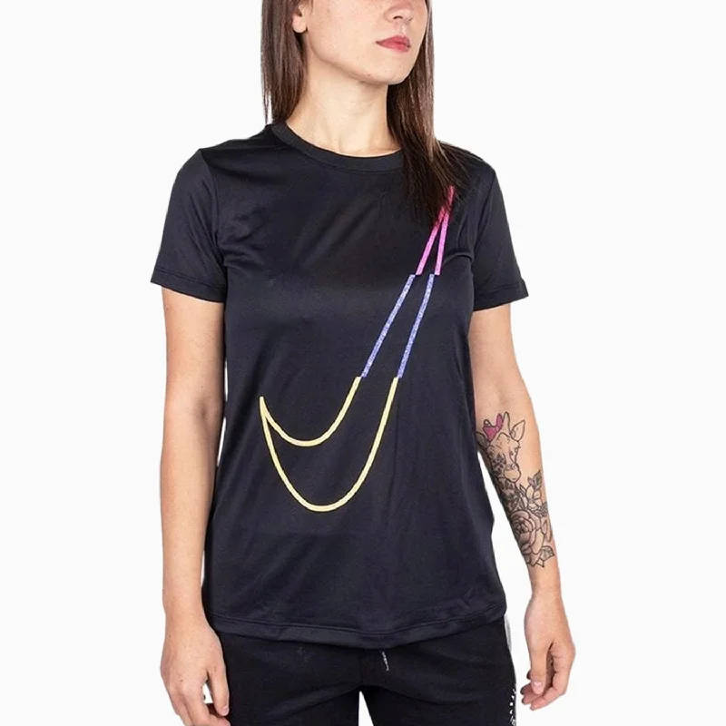 Women's Nike Dri-Fit Legend Icon Clash T Shirt Notch Collar Peter Pan Collar Cowl Neck