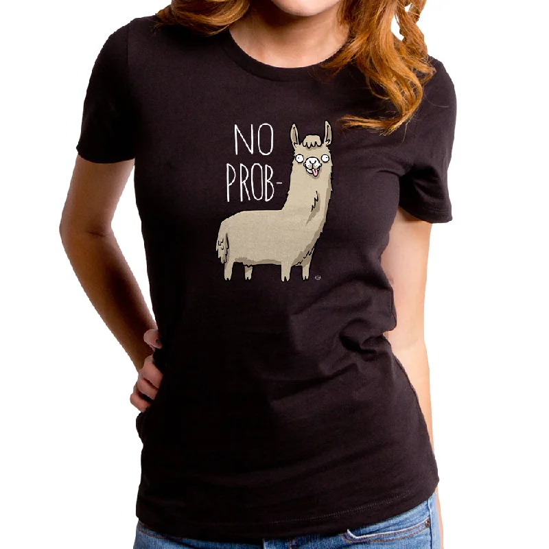 No Prob Llama Women's T-Shirt Handmade Hand-knitted Hand-woven