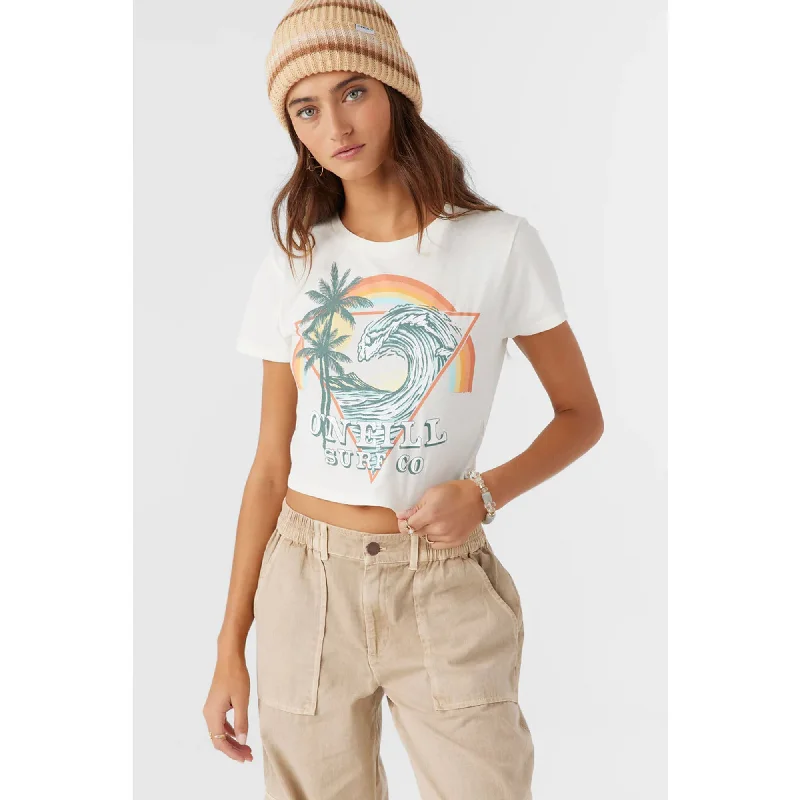 O'Neill Rainbow Shore Women's S/S T-Shirt - Winter White Machine Wash Dry Clean Hand Wash