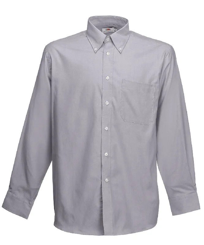 Oxford Grey - Oxford long sleeve shirt Casual Formal Business