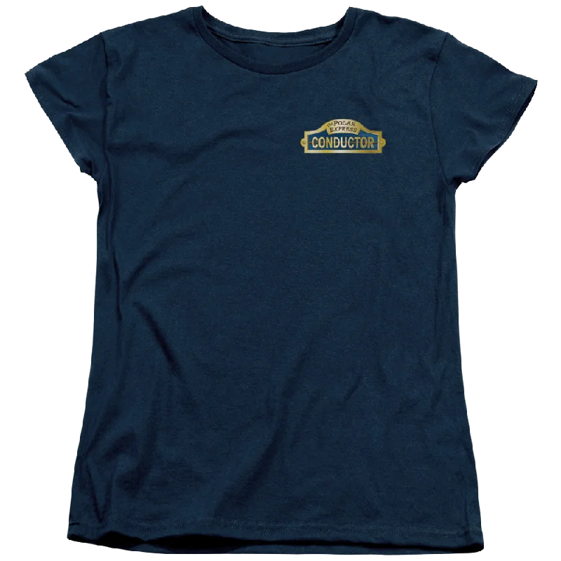 Polar Express Conductor - Women's T-Shirt Spandex Blend Rayon Blend Denim Blend