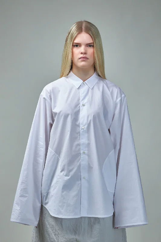 Long Sleeve Shirt 2 Slit Opening Side Pockets Woven Fleece Nylon Spandex