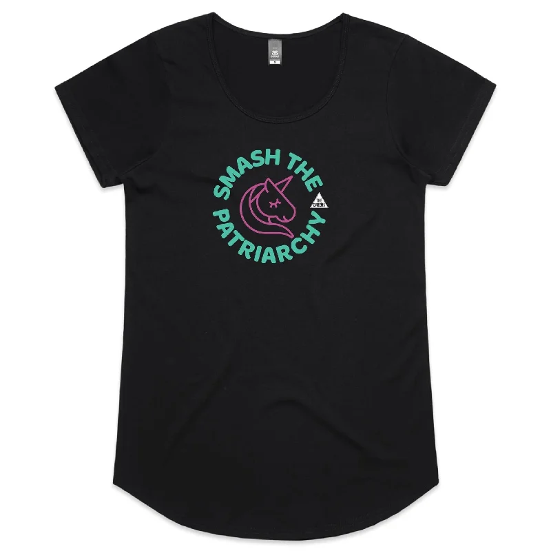 Smash The Patriarchy Unicorn - Womens Scoop Neck T-Shirt Front Pockets Side Pockets Patch Pockets Smash The Patriarchy Unicorn - Womens Scoop Neck T-Shirt Front Pockets Side Pockets Patch Pockets