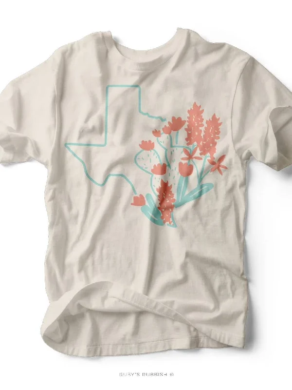 Texas Cactus Flower - Southern Tee Boxy Fit Fitted Loose