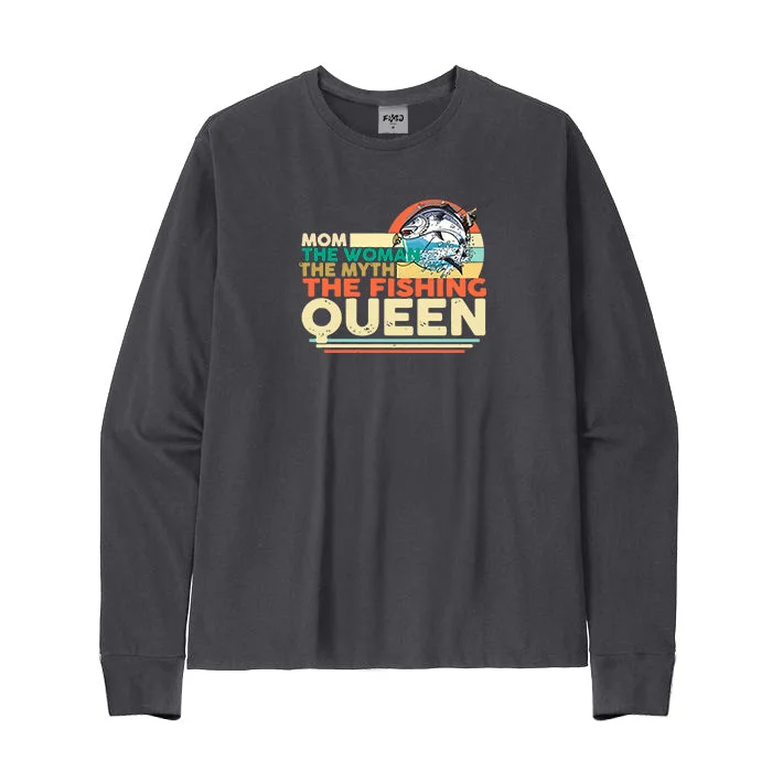 The Fishing Queen Long Sleeve T-Shirt for Women Handmade Hand-knitted Hand-woven