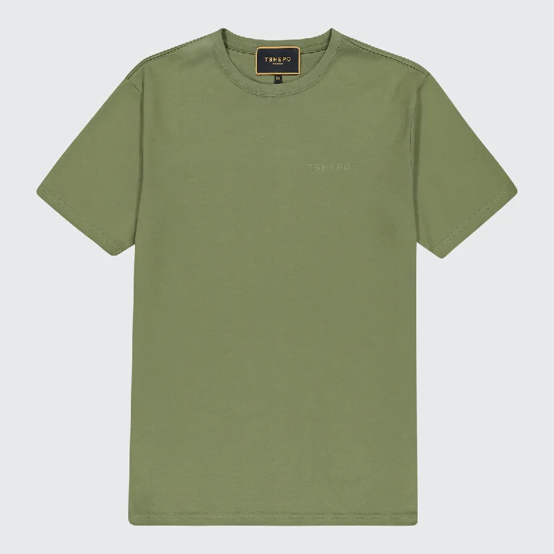 TSHEPO WORDMARK T-SHIRT, OLIVE Iron Safe Non-Iron Wrinkle Free