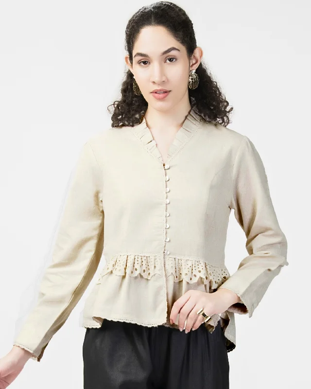Victorian Linen Shirt Cozy Warm Stylish