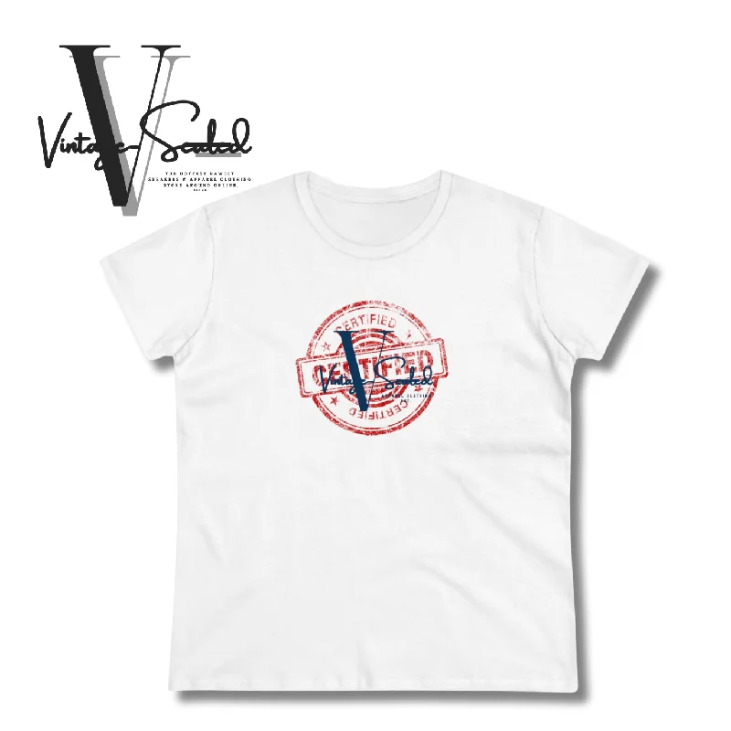 Vintage-Sealed "Certified" Apparel T-Shirts Short Sleeves| Brand New Women's Fashion Zippered Front Buttoned Front Snap Front