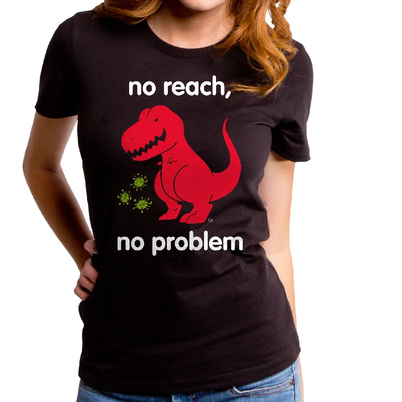 Virus No Reach Dinosaur Women's T-Shirt Asymmetrical Pockets Print