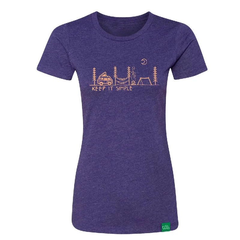 Wild Tribute Keep It Simple Fitted T-Shirt Women's Solid Print Embellished