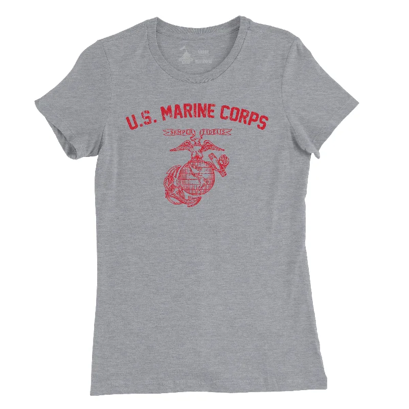 Women's WW2 Vintage USMC Training T-Shirt Fleece Fabric Down Fabric Feather Fabric